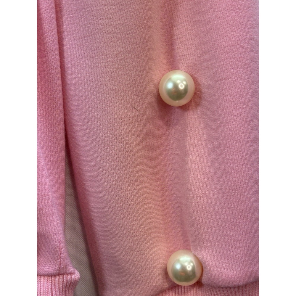 WHY DRESS Women’s Pink 2-Piece Knit Set Pearl Sweatshirt & Jogger Pants L - Picture 10 of 15
